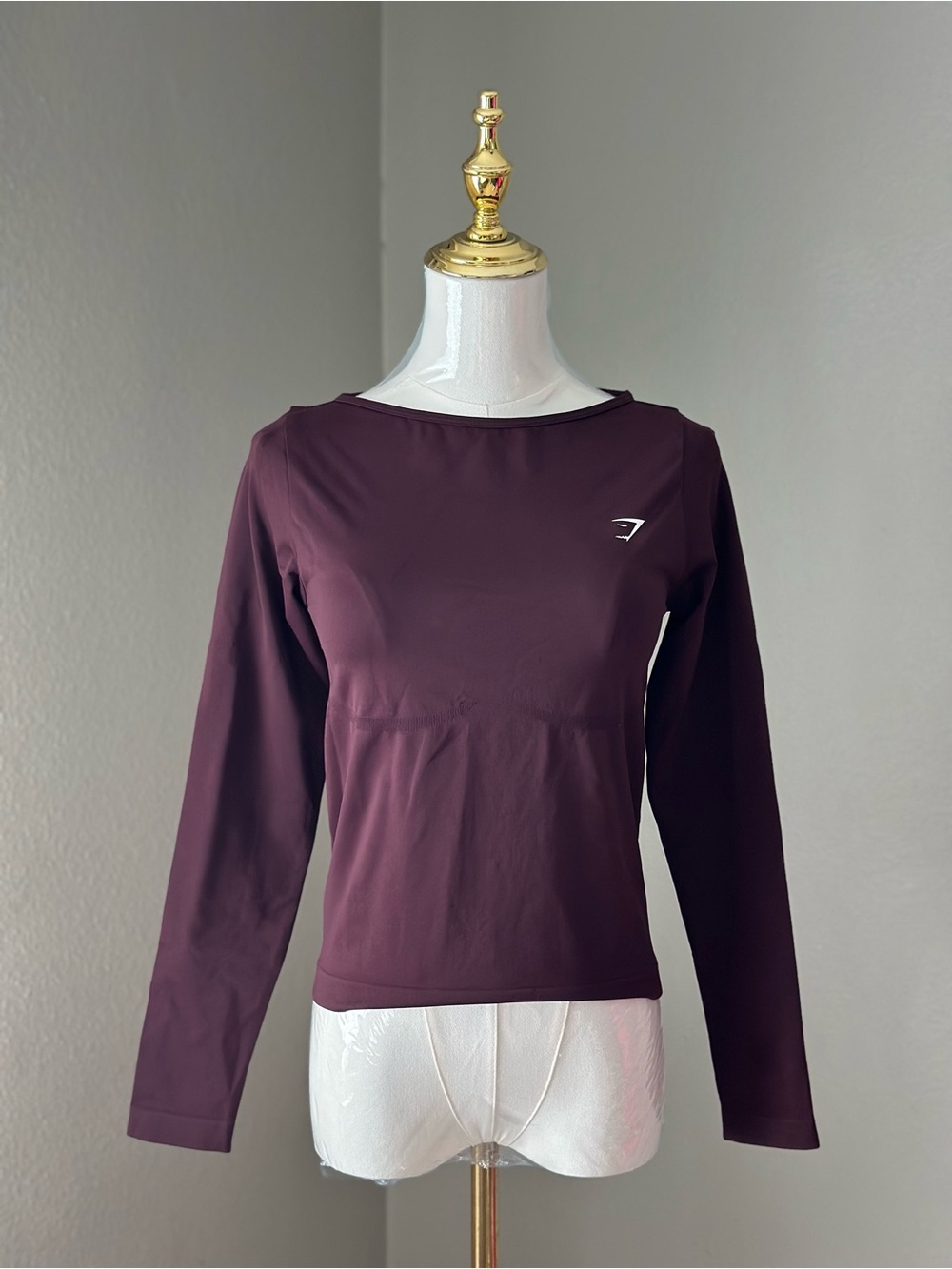 Gymshark Everyday Seamless Wide Neck Long Sleeve Top Purple Size Large